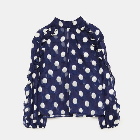 Polka Dot Top with Ruffles - Picture 6 of 6